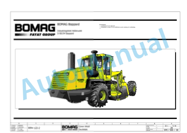 Bomag MPH 122-2 Soil Stabilizer - Asphalt Recycler Electric, Hydraulic Schematics Diagram 101590061004 - 101590061123