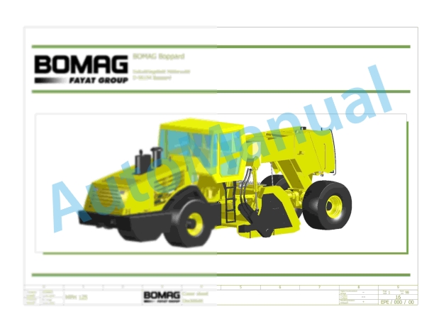 Bomag MPH 125 Soil Stabilizer - Asphalt Recycler Electric, Hydraulic, Pneumatic Schematics Diagram 101590211002 - 101590211030
