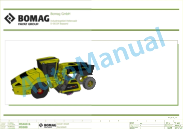Bomag RS 500 Stage V Soil Stabilizer - Asphalt Recycler Electric, Hydraulic Schematics Diagram 101590171001 - 101590179999