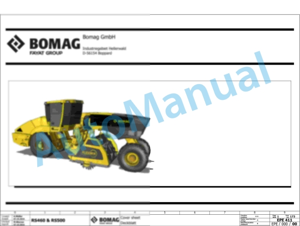 Bomag RS 500 Tier 4f Soil Stabilizer - Asphalt Recycler Electric Schematics Diagram 101590121001 - 101590129999
