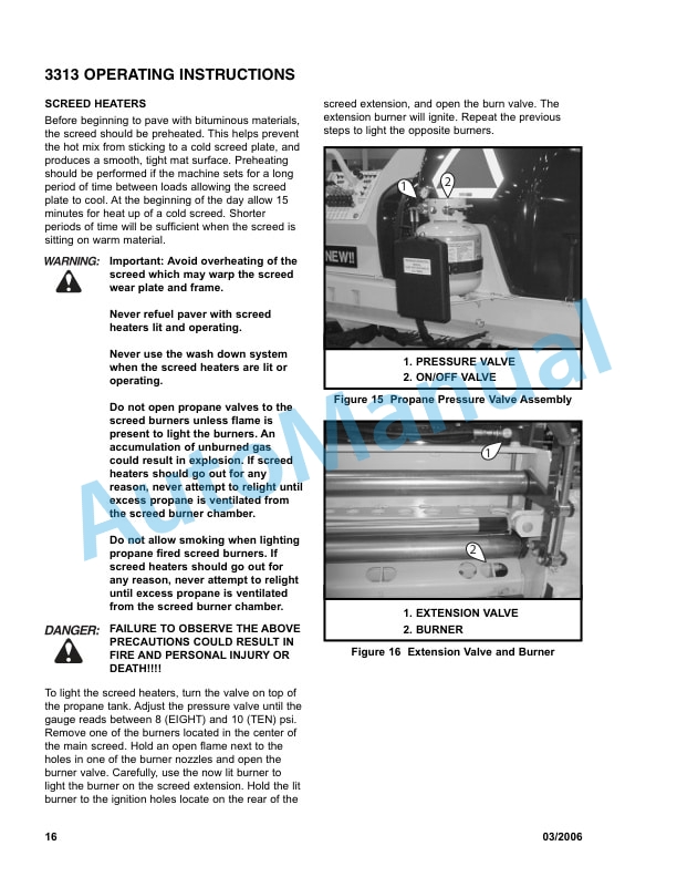 Bomag 3313 Self Propelled Paver Operating Instructions 0852742-3