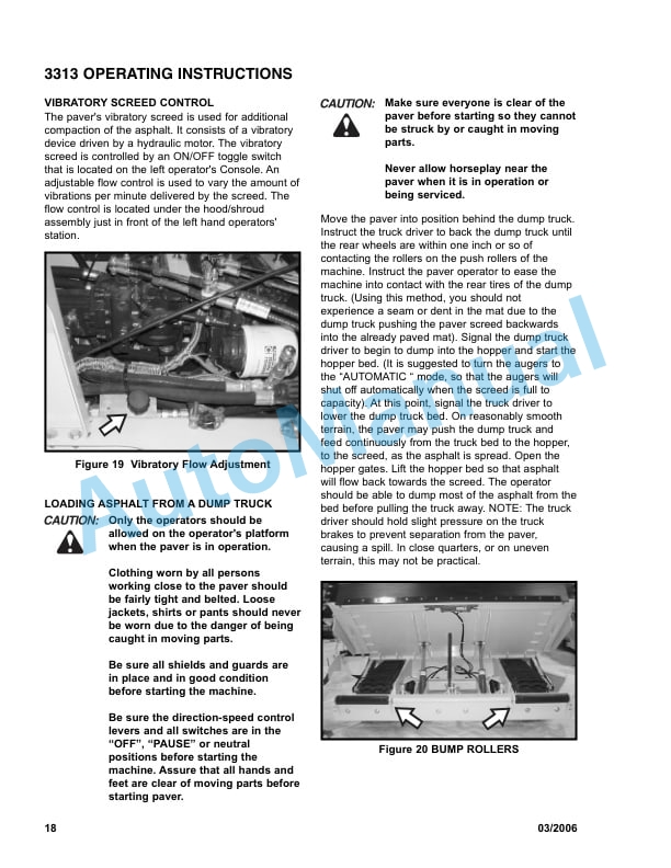 Bomag 3313 Self Propelled Paver Operating Instructions 0852742-4