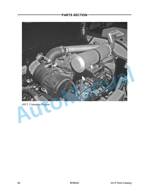 Bomag 4413 Self Propelled Paver Spare Parts Catalogue 0852764-5