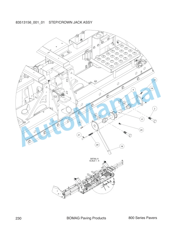 Bomag 815-2 Self Propelled Paver Spare Parts Catalogue 0852807-4