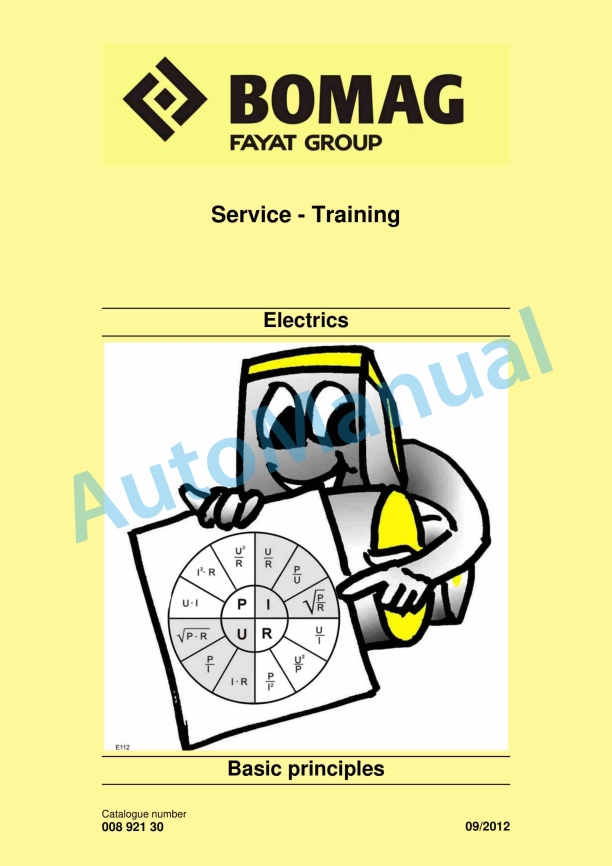 Bomag Basic Principles Electrics Service Training 00892130