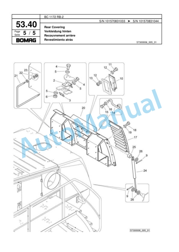 Bomag BC 1172 RB-2 Sanitary Landfill Compactor Spare Parts Catalogue 00818193-2