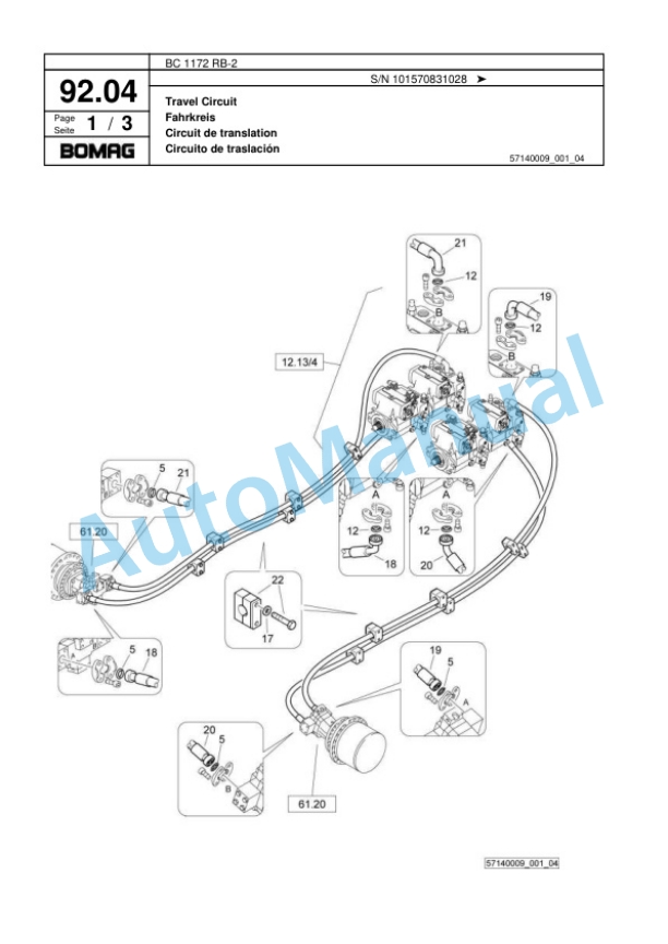 Bomag BC 1172 RB-2 Sanitary Landfill Compactor Spare Parts Catalogue 00818193-3
