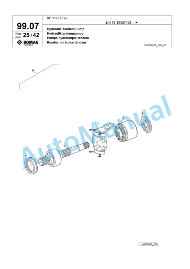 Bomag BC 1172 RB-2 Sanitary Landfill Compactor Spare Parts Catalogue 00818891-4
