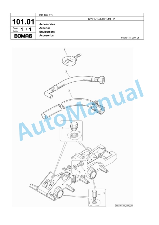 Bomag BC 462 EB Soil Compacter Spare Parts Catalogue 00818903-4