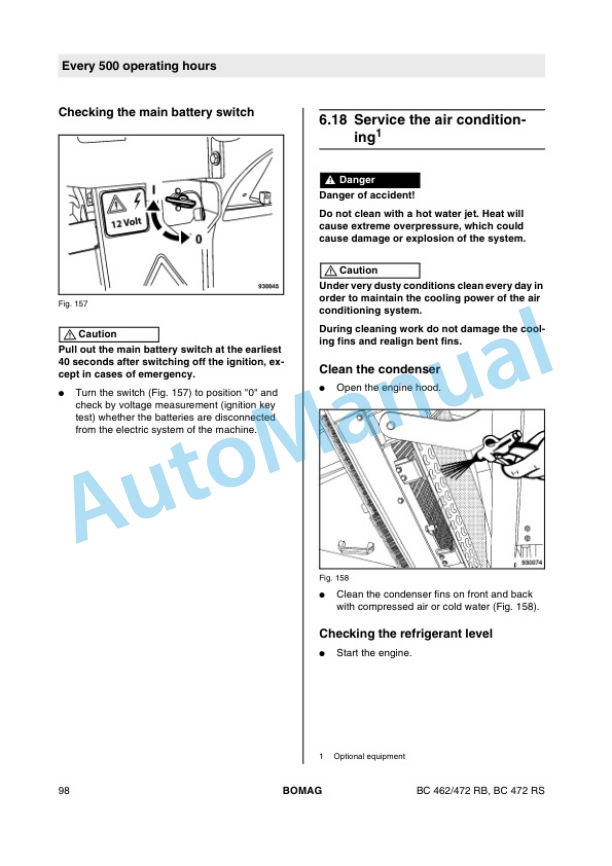 Bomag BC 462 RB, BC 472 RB, BC 472 RS Sanitary Landfill Compactor Operating and Maintenance Instructions 00805321-3