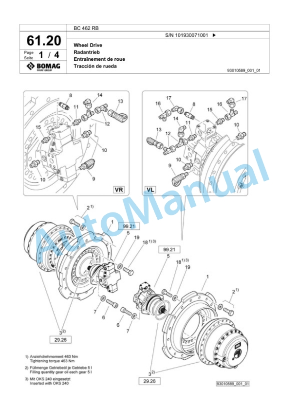 Bomag BC 462 RB Sanitary Landfill Compactor Spare Parts Catalogue 00818905-3