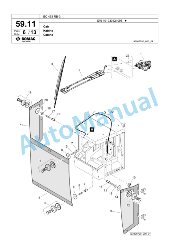 Bomag BC 463 RB-3 Sanitary Landfill Compactor Spare Parts Catalogue 00825133-2
