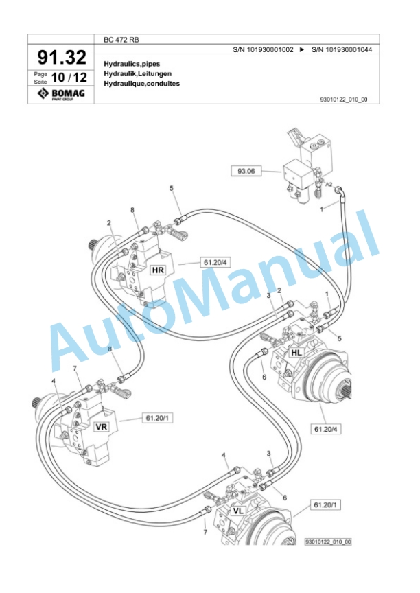 Bomag BC 472 RB Sanitary Landfill Compactor Spare Parts Catalogue 00818439-3
