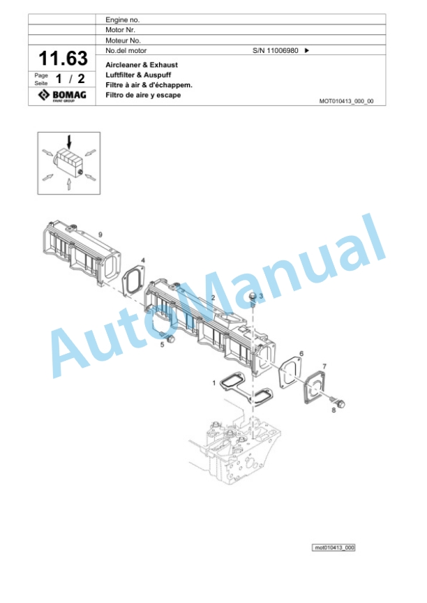 Bomag BC 472 RB Sanitary Landfill Compactor Spare Parts Catalogue 00818899-2