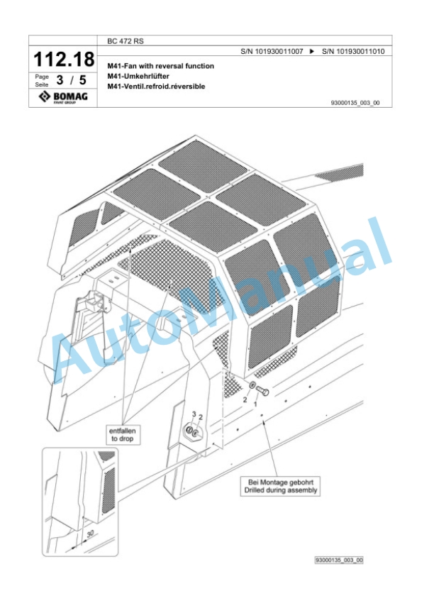 Bomag BC 472 RS Sanitary Landfill Compactor Spare Parts Catalogue 00818441-5