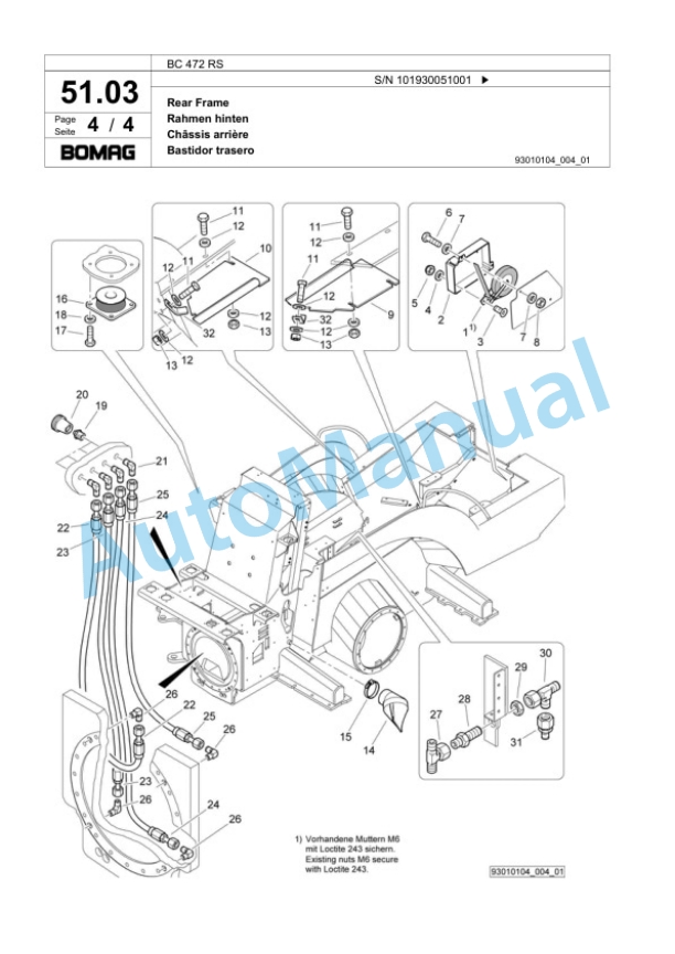 Bomag BC 472 RS Sanitary Landfill Compactor Spare Parts Catalogue 00818907-2
