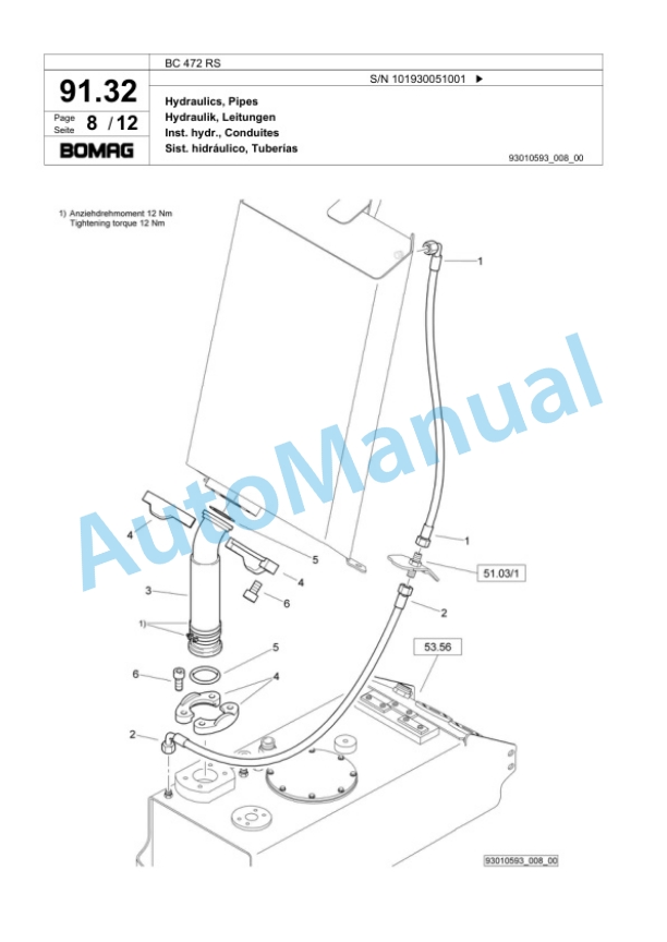 Bomag BC 472 RS Sanitary Landfill Compactor Spare Parts Catalogue 00818907-3
