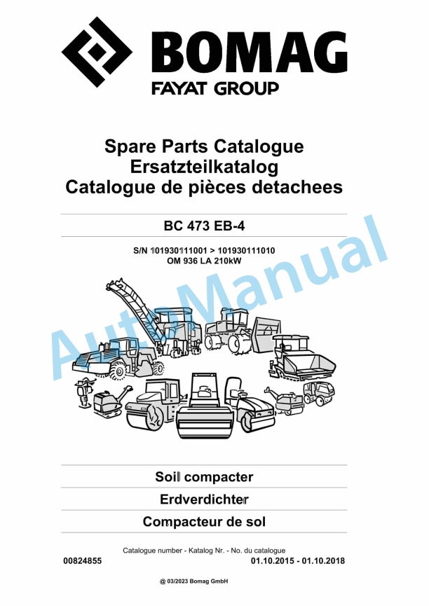 Bomag BC 473 EB-4 Soil Compacter Spare Parts Catalogue 00824855