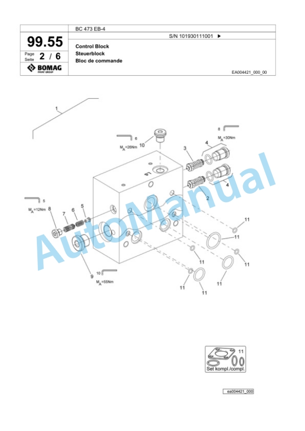 Bomag BC 473 EB-4 Soil Compacter Spare Parts Catalogue 00824855-4