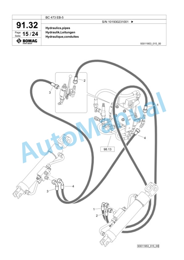 Bomag BC 473 EB-5 Soil Compactor Spare Parts Catalogue 00825761-3