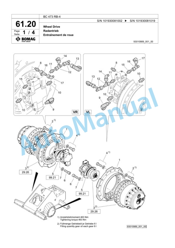 Bomag BC 473 RB-4 Sanitary Landfill Compactor Spare Parts Catalogue 00824525-2