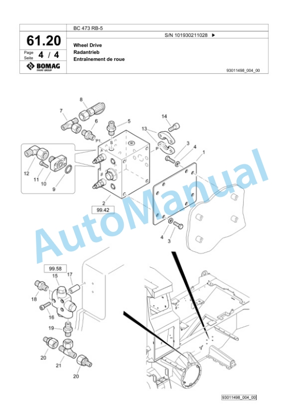 Bomag BC 473 RB-5 Sanitary Landfill Compactor Spare Parts Catalogue 00825301-2