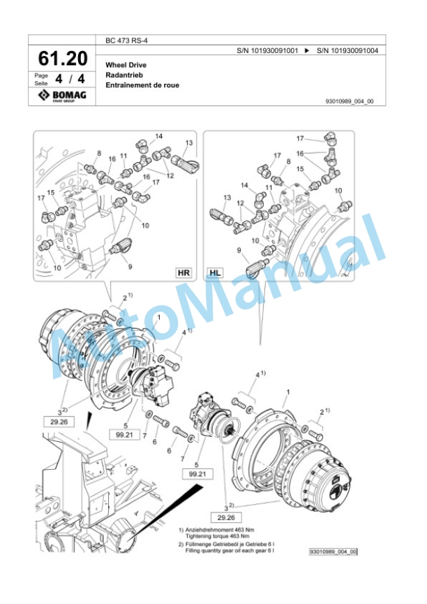 Bomag BC 473 RS-4 Sanitary Landfill Compactor Spare Parts Catalogue 00824527-2