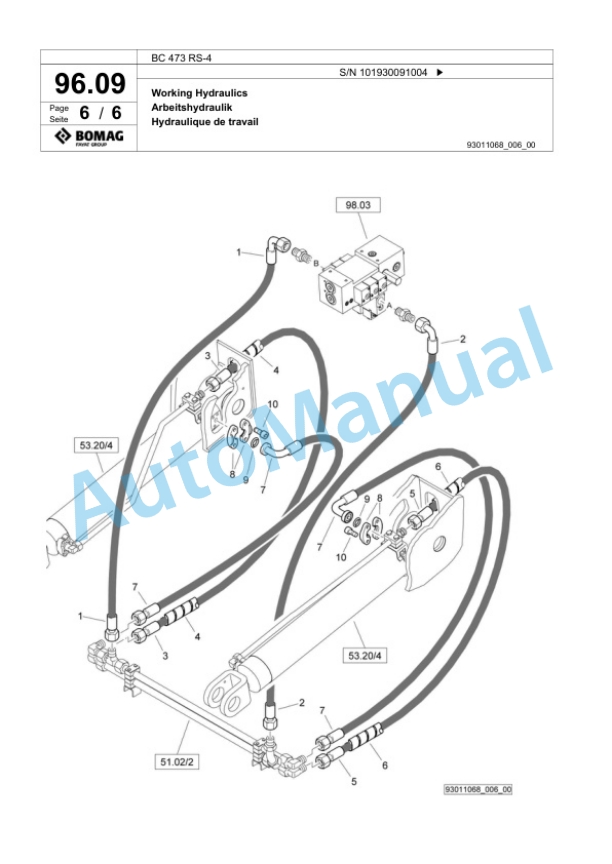 Bomag BC 473 RS-4 Sanitary Landfill Compactor Spare Parts Catalogue 00824527-3