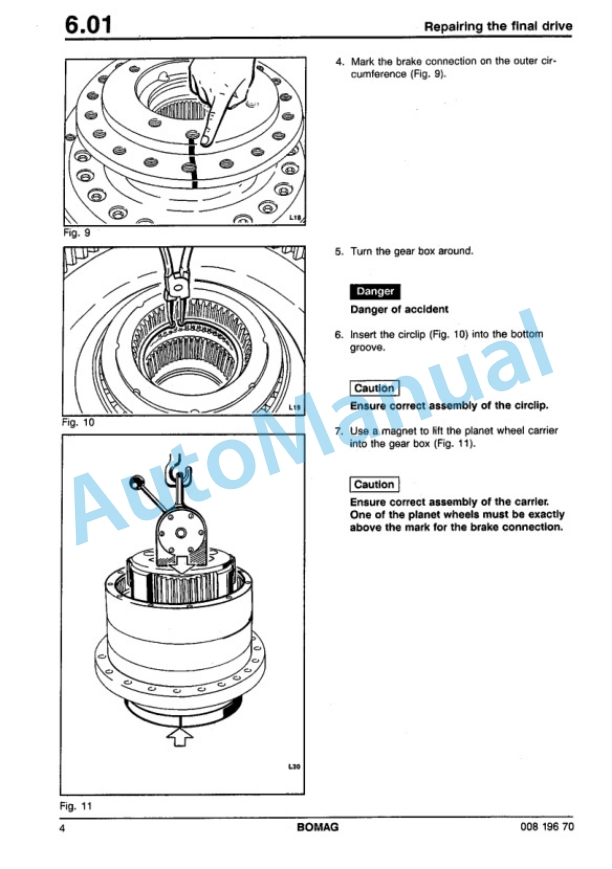 Bomag BC 570 RB, BC 670 RB Sanitary Landfill Compactor Repair Instructions 00819147-2