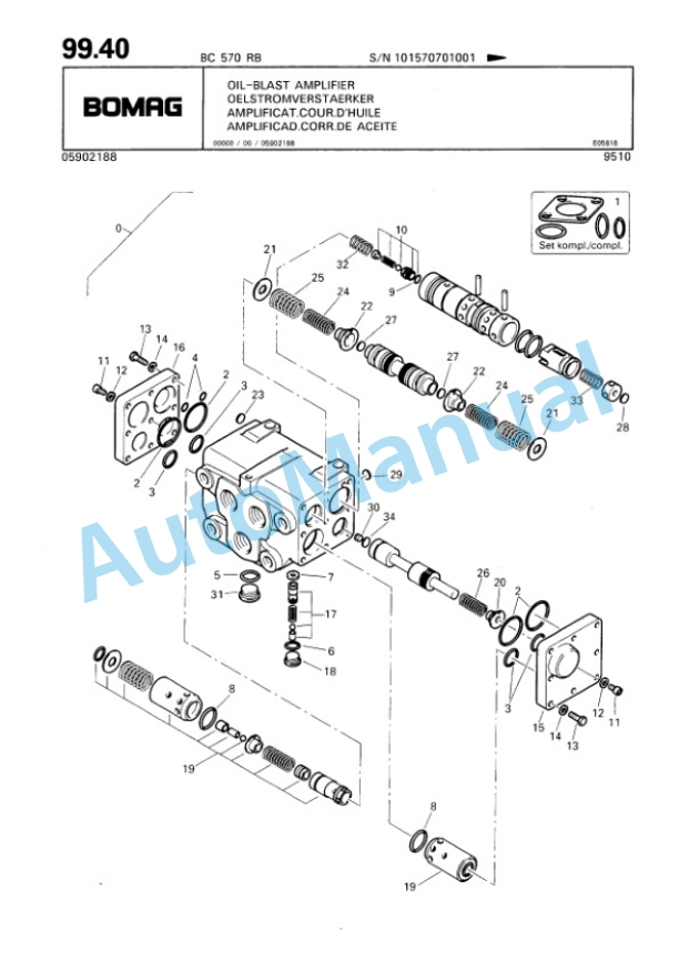 Bomag BC 570 RB Sanitary Landfill Compactor Spare Parts Catalogue 00816006-3