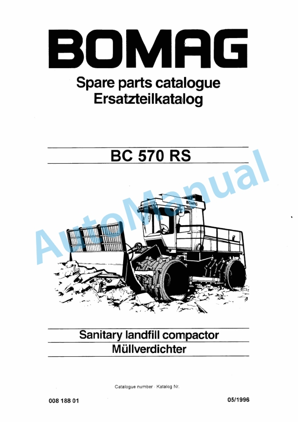 Bomag BC 570 RS Sanitary Landfill Compactor Spare Parts Catalogue 00818801