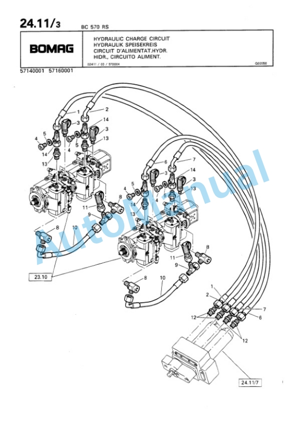 Bomag BC 570 RS Sanitary Landfill Compactor Spare Parts Catalogue 00818801-2