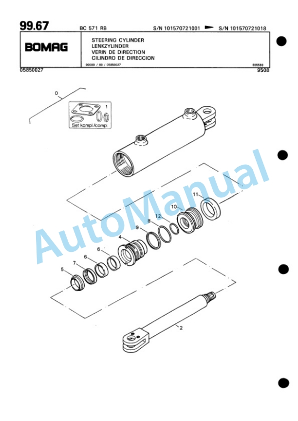 Bomag BC 571 RB Sanitary Landfill Compactor Spare Parts Catalogue 00816022-5