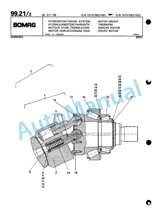 Bomag BC 571 RB Sanitary Landfill Compactor Spare Parts Catalogue 00816033-5