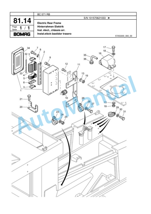 Bomag BC 571 RB Sanitary Landfill Compactor Spare Parts Catalogue 00817400-3