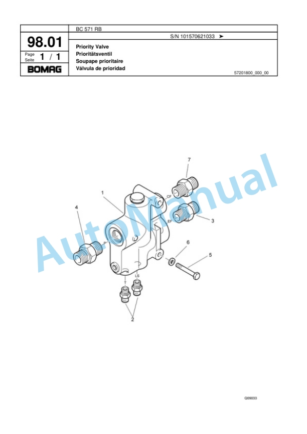 Bomag BC 571 RB Sanitary Landfill Compactor Spare Parts Catalogue 00817400-4