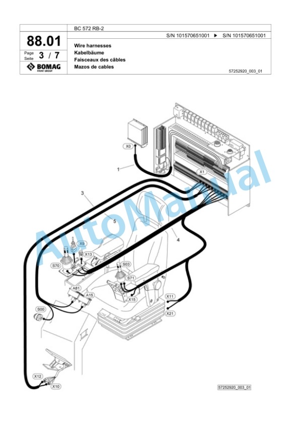 Bomag BC 572 RB-2 Sanitary Landfill Compactor Spare Parts Catalogue 00818893-3