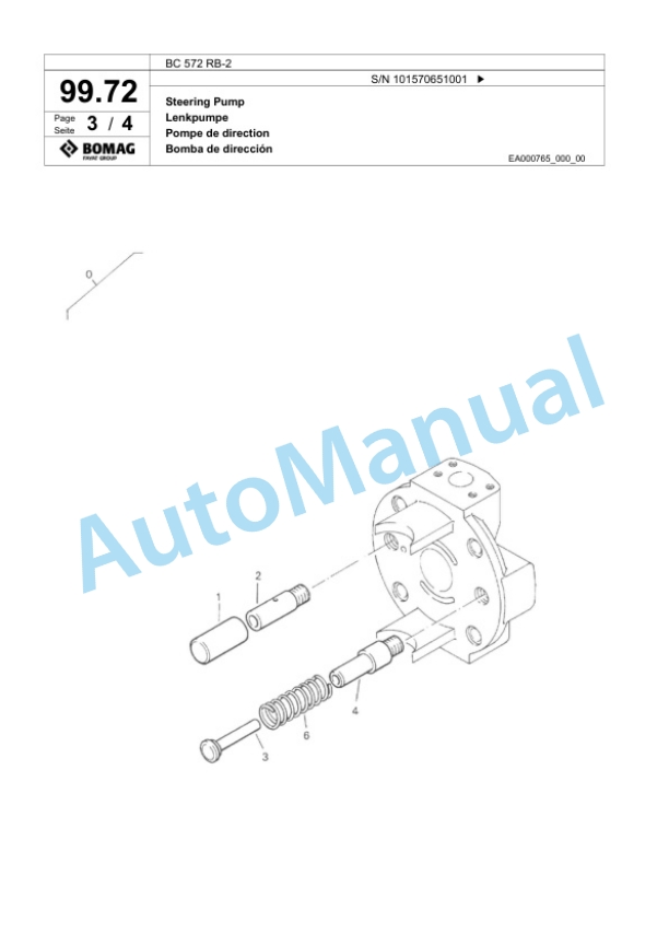 Bomag BC 572 RB-2 Sanitary Landfill Compactor Spare Parts Catalogue 00818893-5