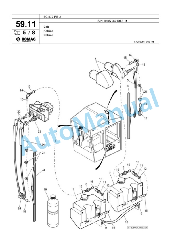 Bomag BC 572 RB-2 Sanitary Landfill Compactor Spare Parts Catalogue 00824257-2