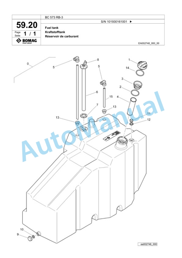Bomag BC 573 RB-3 Sanitary Landfill Compactor Spare Parts Catalogue 00825139-2