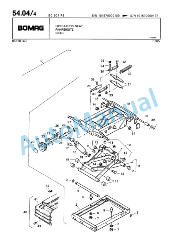 Bomag BC 601 RB Sanitary Landfill Compactor Spare Parts Catalogue 00816010-4