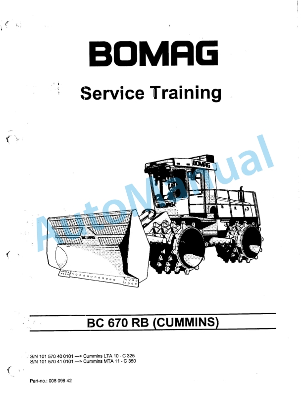 Bomag BC 670 RB (CUMMINS) Service Training 00809842