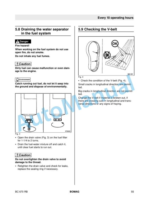 Bomag BC 670 RB Refuse Compactor Operating and Maintenance Instructions 00816061-2