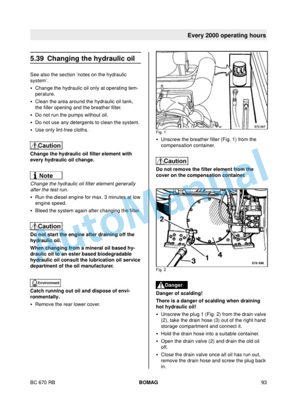 Bomag BC 670 RB Refuse Compactor Operating and Maintenance Instructions 00816061-5