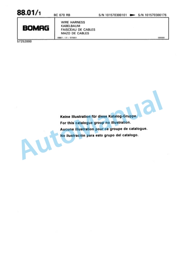 Bomag BC 670 RB Sanitary Landfill Compactor Spare Parts Catalogue 00816001-3