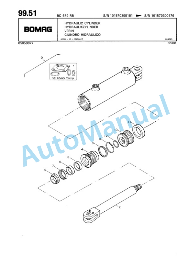 Bomag BC 670 RB Sanitary Landfill Compactor Spare Parts Catalogue 00816001-5