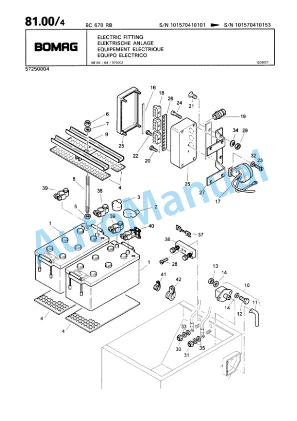 Bomag BC 670 RB Sanitary Landfill Compactor Spare Parts Catalogue 00816003-2