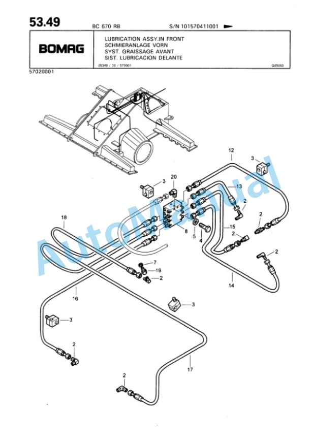 Bomag BC 670 RB Sanitary Landfill Compactor Spare Parts Catalogue 00816005-2