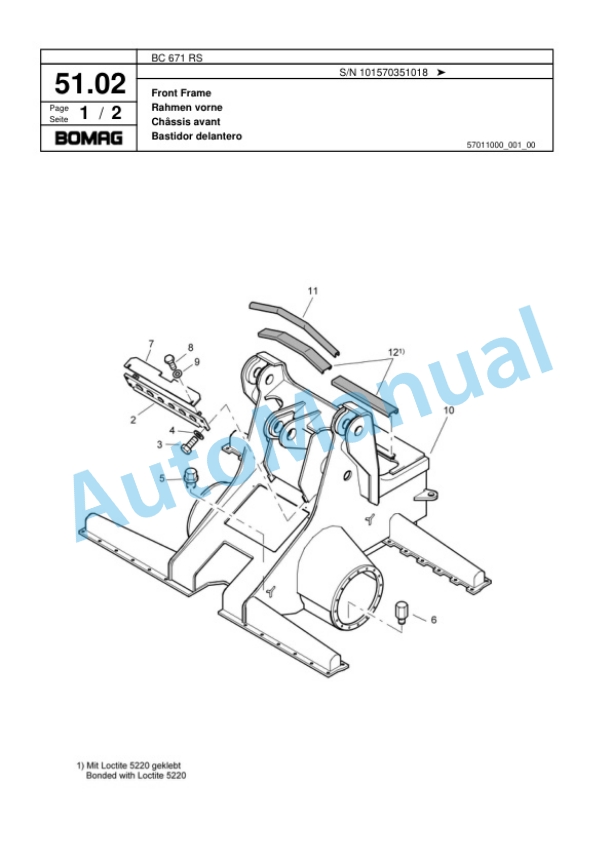 Bomag BC 671 RS Sanitary Landfill Compactor Spare Parts Catalogue 00817402-2
