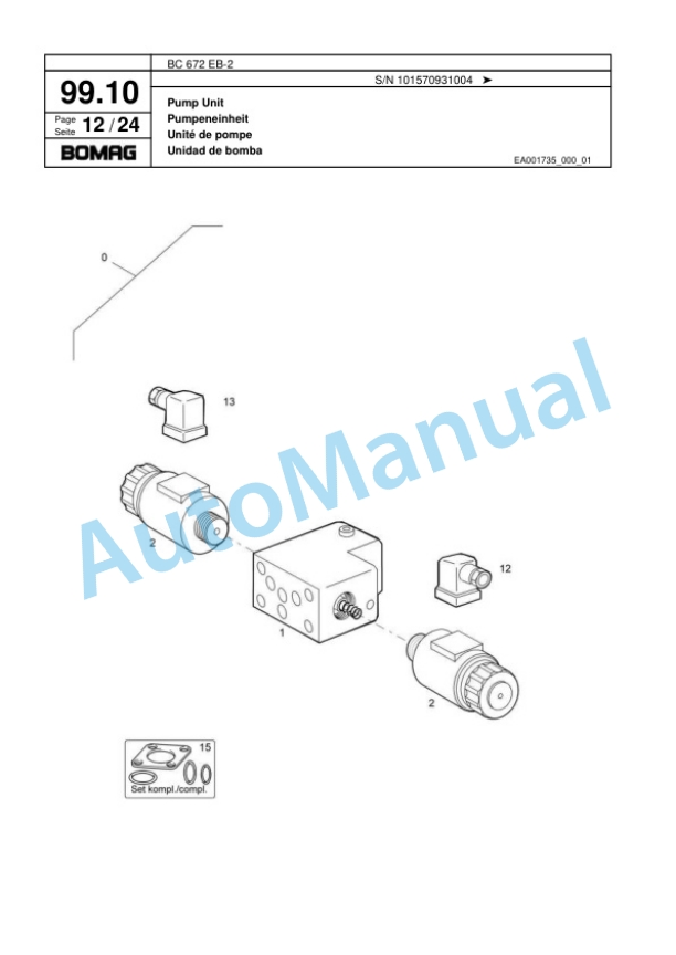 Bomag BC 672 EB-2 Soil Compacter Spare Parts Catalogue 00818189-4